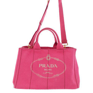 Prada Canapa 2way Tote Shoulder Bag Black